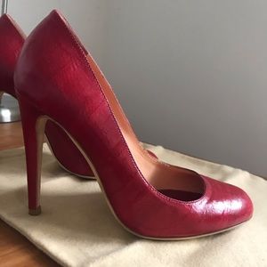 Sergio Rossi Red Pella Anguilla Lux Heel Pumps